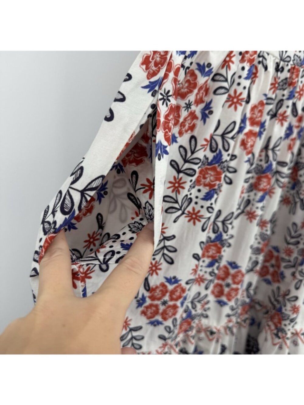Oliphant Cotton Floral Paridiso Navy V-Neck Maxi Dress size M Medium NWT $298 - Picture 5 of 6
